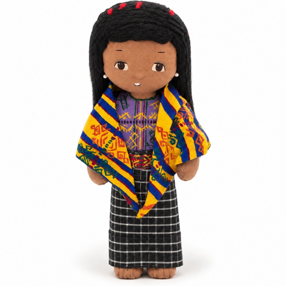 Guatemalan Folk Art Doll San Juan Sacatepequez Handmade Textile 11" NWT